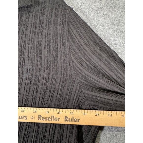 Asos Designs Button Front Women Medium Black Long Sleeve Button Front Relax - Picture 3 of 7